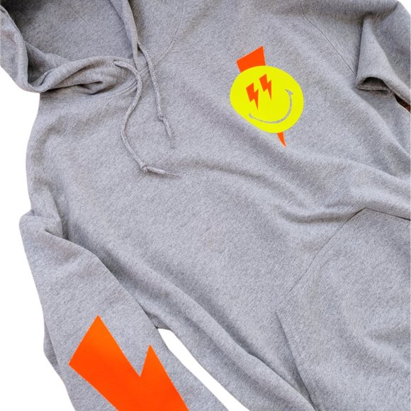 Smiley Face Lightning Bolt Hoodie - Picture 2 of 4